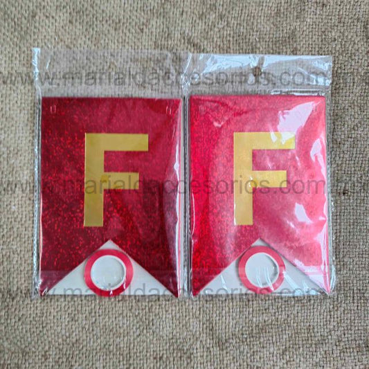 Banderín Glitter, Feliz Cumpleaños, Letras, Color Rojo, Dorado, Fiesta, Artículos para Fiesta, Decoración