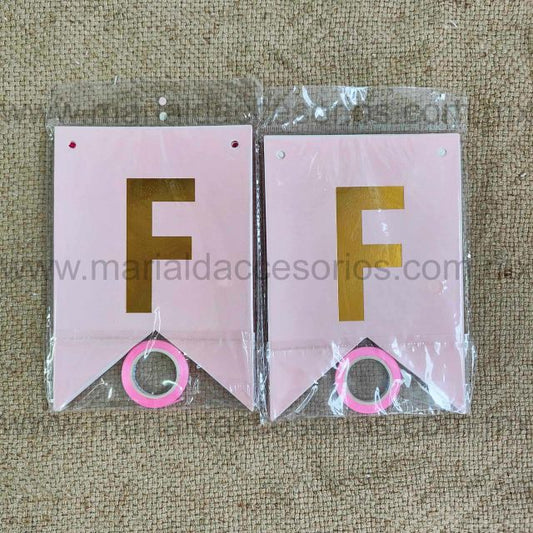 Banderín, Feliz Cumpleaños, Letras, Color Rosa, Fucsia, Blanco, Dorado, Fiesta, Artículos para Fiesta, Decoración