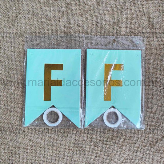 Banderín, Feliz Cumpleaños, Letras, Color Verde Claro, Dorado, Fiesta, Artículos para Fiesta, Decoración