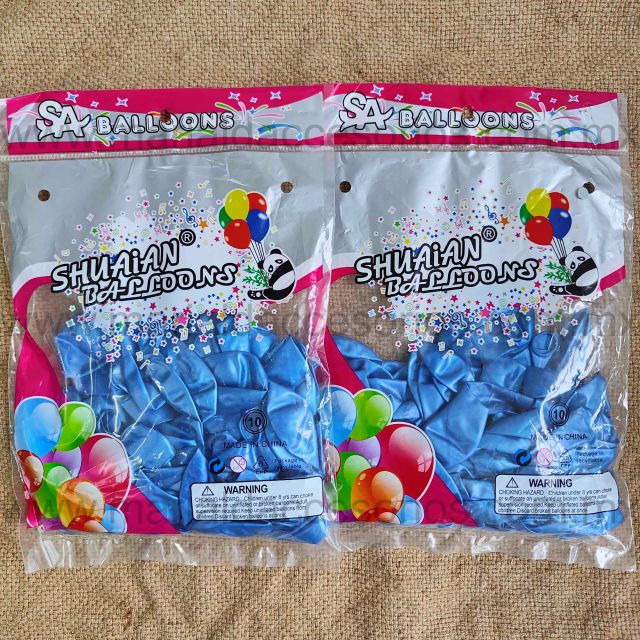 Bolsa de Globos, Látex, Color Azul Metálico, Fiesta de Cumpleaños, Artículos para Fiesta, Decoración