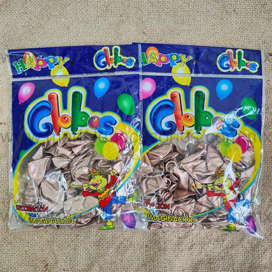 Bolsa de Globos, Látex, Color Café Claro Metálico, Fiesta de Cumpleaños, Artículos para Fiesta, Decoración