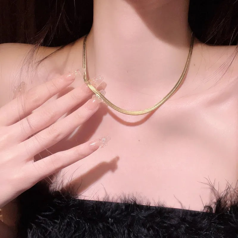 Stainless Steel Necklace, Boutique, Classic Style, Plated, Fine Jewelry, Unisex, Solid Color