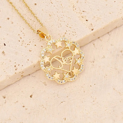 Collar de Acero Inoxidable, Boutique, Estilo Elegante, Circón, Día de las Madres, Enchapado, Bisutería Fina, Unisexo, Colgante