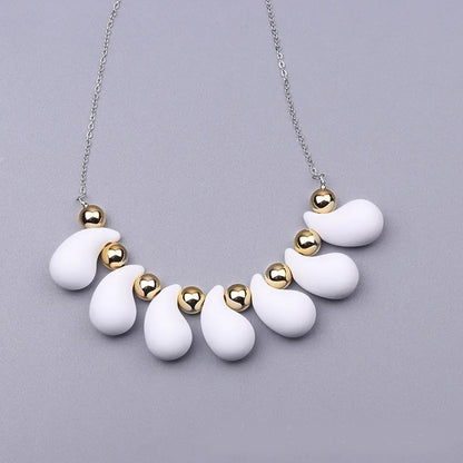 Fashion Necklace, Fantasy Jewelry, Casual Style, Water Drops, Beads, Acrylic, Rainbow, Alloy, Unisex, Pendant, Solid Color, Multicolor