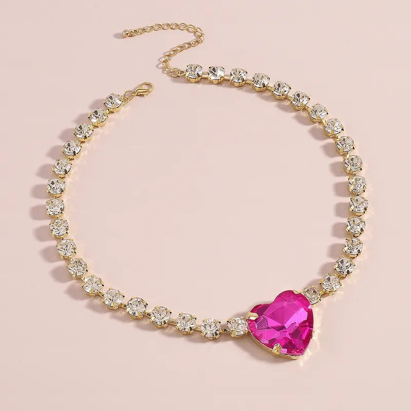 Fashion Necklace, Fantasy Jewelry, Elegant Style, Heart Shape, Alloy, Unisex, Pendant, Choker