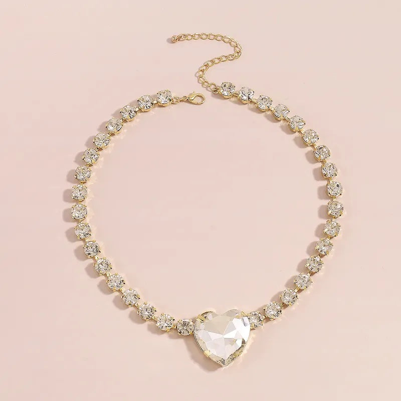 Fashion Necklace, Fantasy Jewelry, Elegant Style, Heart Shape, Alloy, Unisex, Pendant, Choker