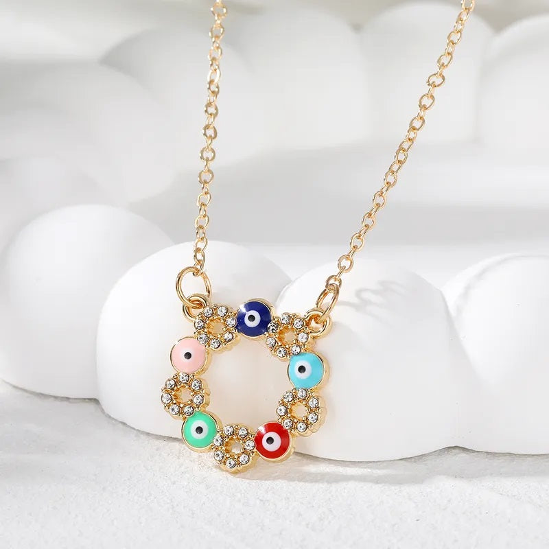 Collar de Moda, Joyería de Fantasía, Estilo Vintage, Ojo Turco, Mano, Aleación, Circón, Unisexo, Colgante, Color Sólido, Multicolor