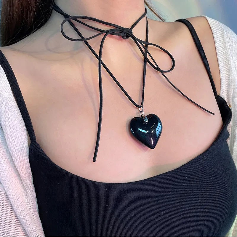Fashion Necklace, Fantasy Jewelry, Casual Style, Heart Shape, Alloy, Unisex, Artificial Crystal, Pendant, Transparent Color