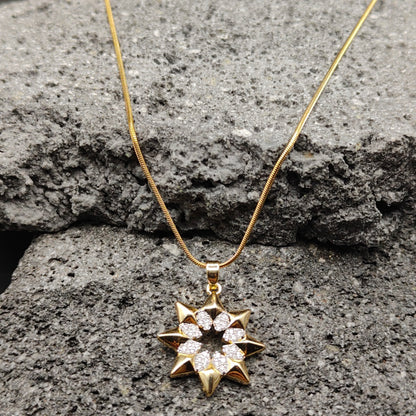Collar de Acero Inoxidable 304, Color Dorado, Estilo Moderno, Boutique, Estrella, Tendencia, Circón, Unisexo, Moda