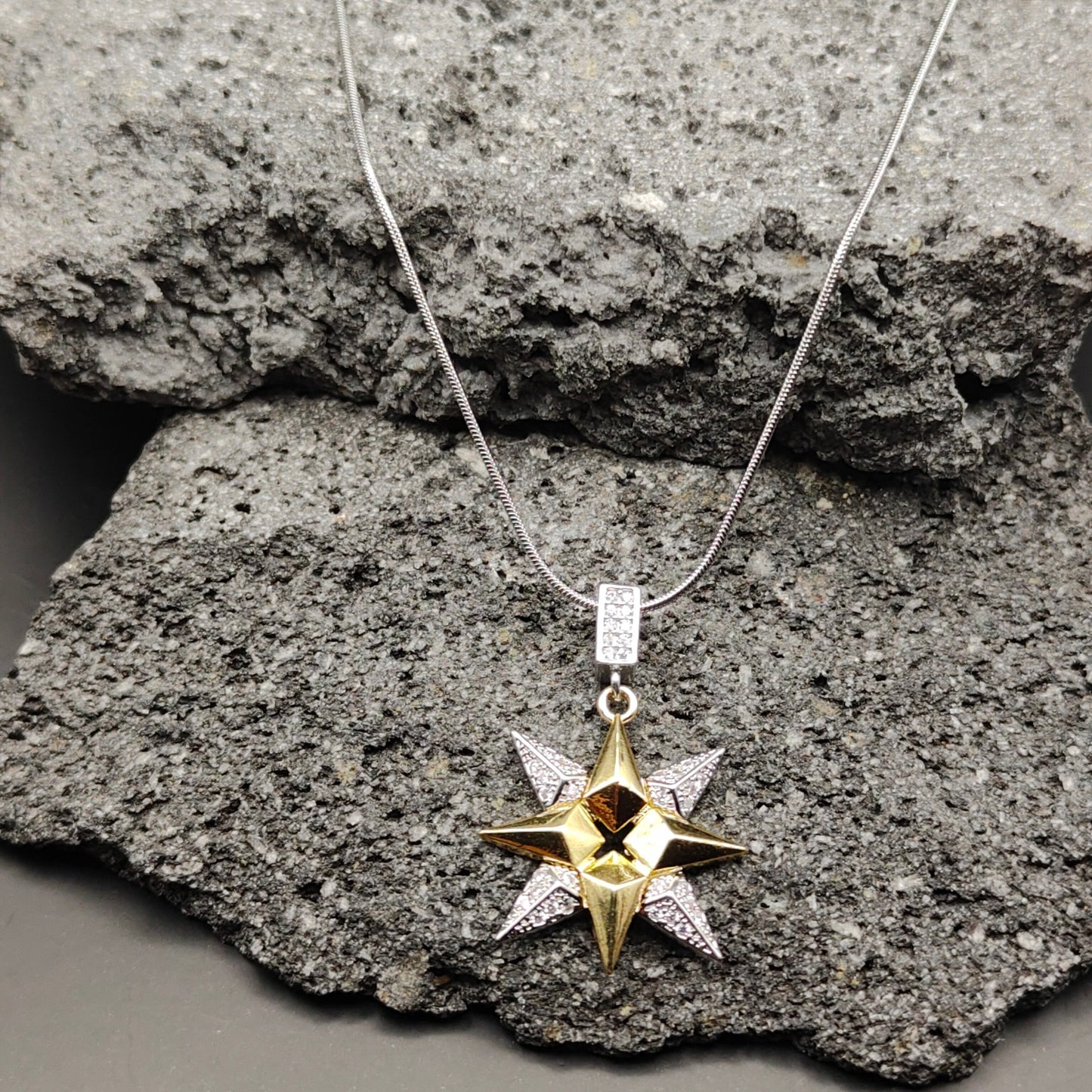 Collar de Acero Inoxidable 304, Estilo Moderno, Boutique, Tendencia, Circón, Unisexo, Estrella, Moda