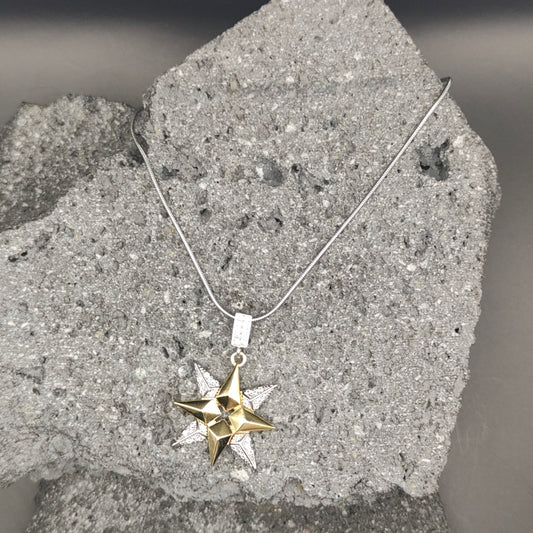 Collar de Acero Inoxidable 304, Estilo Moderno, Boutique, Tendencia, Circón, Unisexo, Estrella, Moda