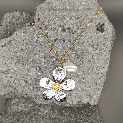 Collar de Acero Inoxidable 304, Estilo Moderno, Boutique, Tendencia, Flor, Unisexo, Moda