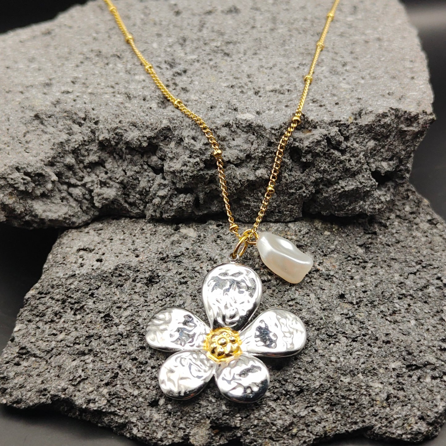 Collar de Acero Inoxidable 304, Estilo Moderno, Boutique, Tendencia, Flor, Unisexo, Moda