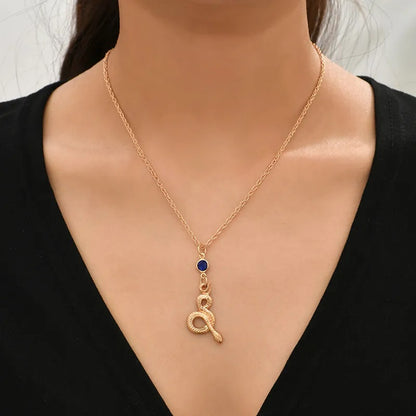 Fashion Necklace, Fantasy Jewelry, Elegant Style, Long, Snake, Alloy, Unisex, Pendant, Neckline