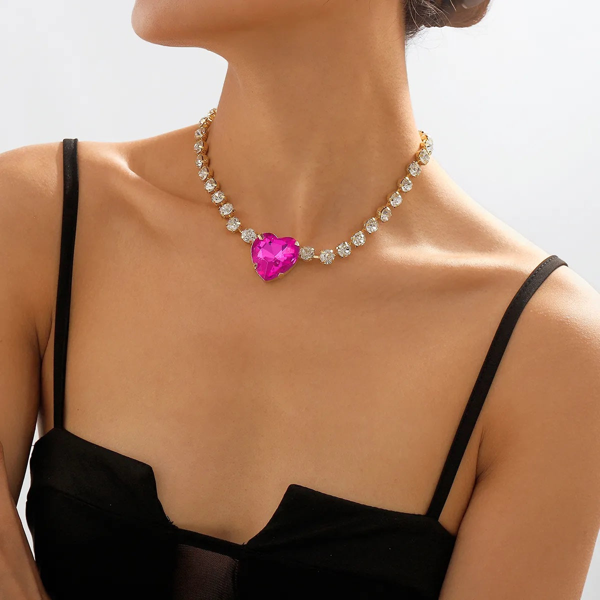 Fashion Necklace, Fantasy Jewelry, Elegant Style, Heart Shape, Alloy, Unisex, Pendant, Choker