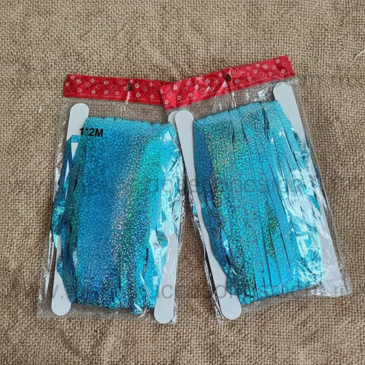 Cortina Metálica, Color Azul Claro, Plástico, Decoración de Fiesta, Artículos para Fiesta