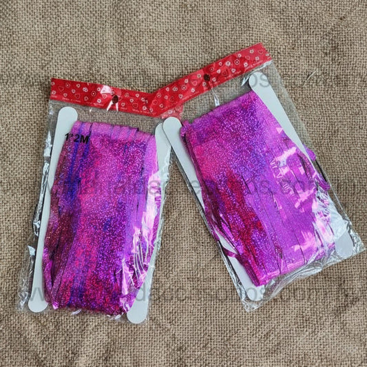 Cortina Metálica, Color Fucsia, Plástico, Decoración de Fiesta, Artículos para Fiesta