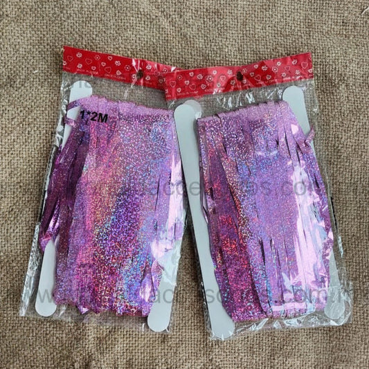 Cortina Metálica, Color Rosa, Plástico, Decoración de Fiesta, Artículos para Fiesta