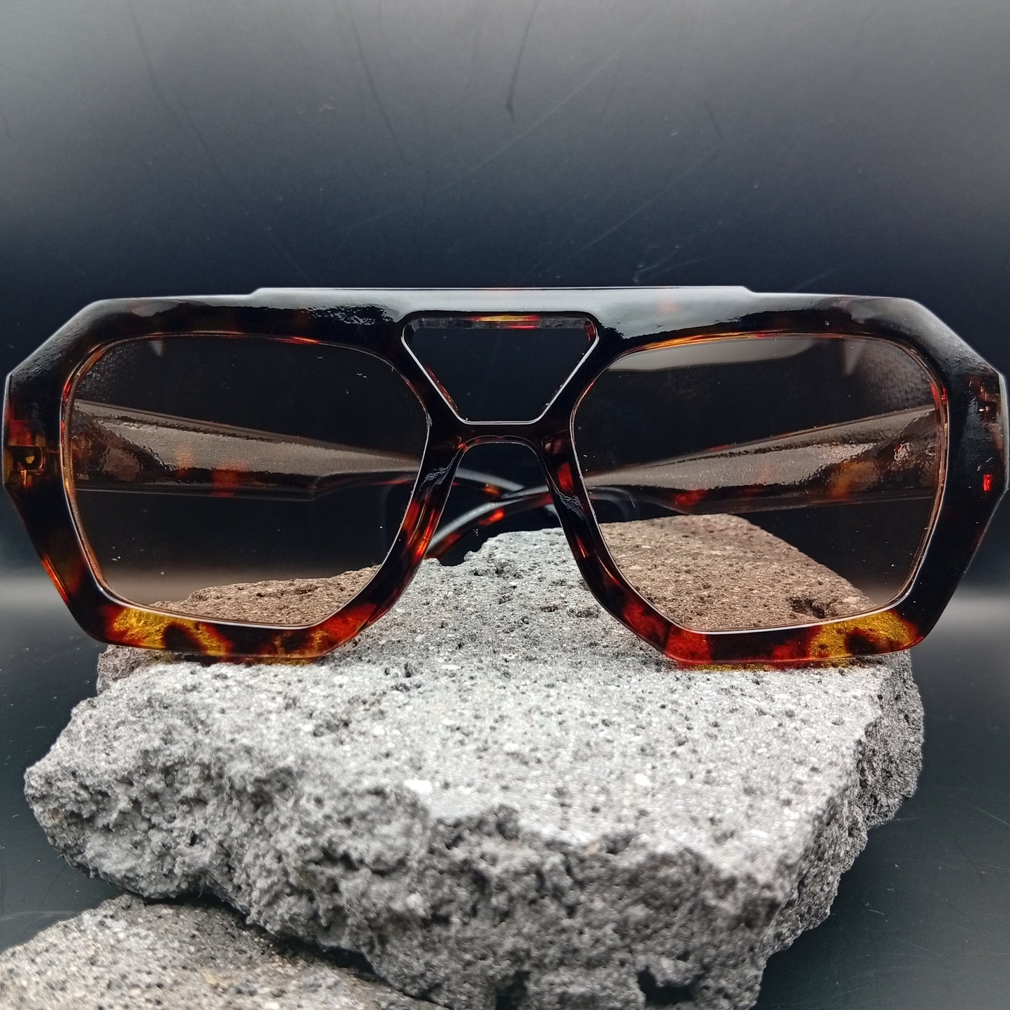 Lentes de Sol para Mujer, Estilo Moderno, Boutique, Gafas, Color Sólido, Carey, Tendencia, Unisexo, Moda, Geométrico, Ámbar