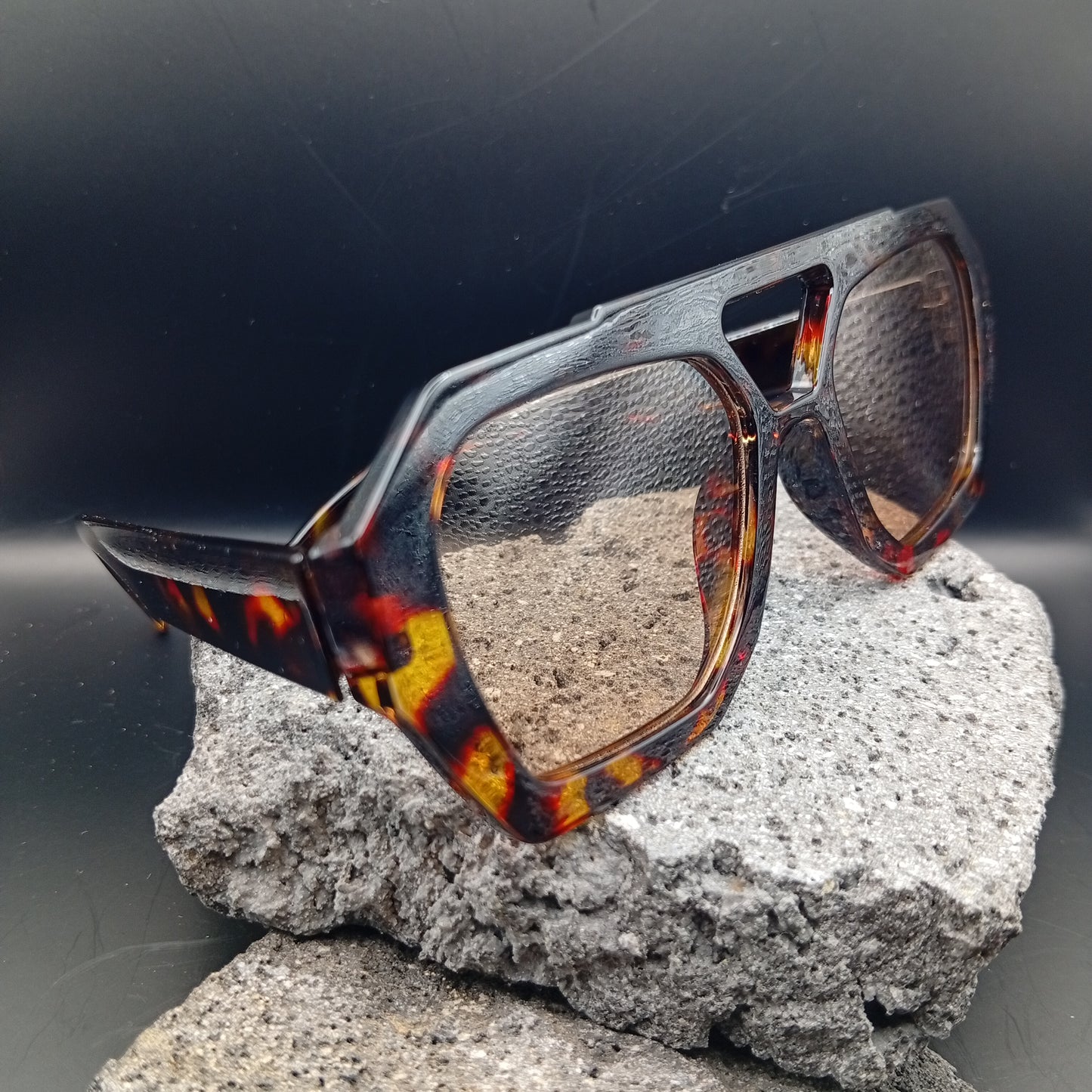 Lentes de Sol para Mujer, Estilo Moderno, Boutique, Gafas, Color Sólido, Carey, Tendencia, Unisexo, Moda, Geométrico, Ámbar