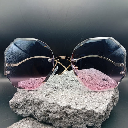Lentes de Sol para Mujer, Estilo Moderno, Boutique, Gafas, Sin Marco, Polígono, Tendencia, Unisexo, Color Degradado, Geométrico, Moda