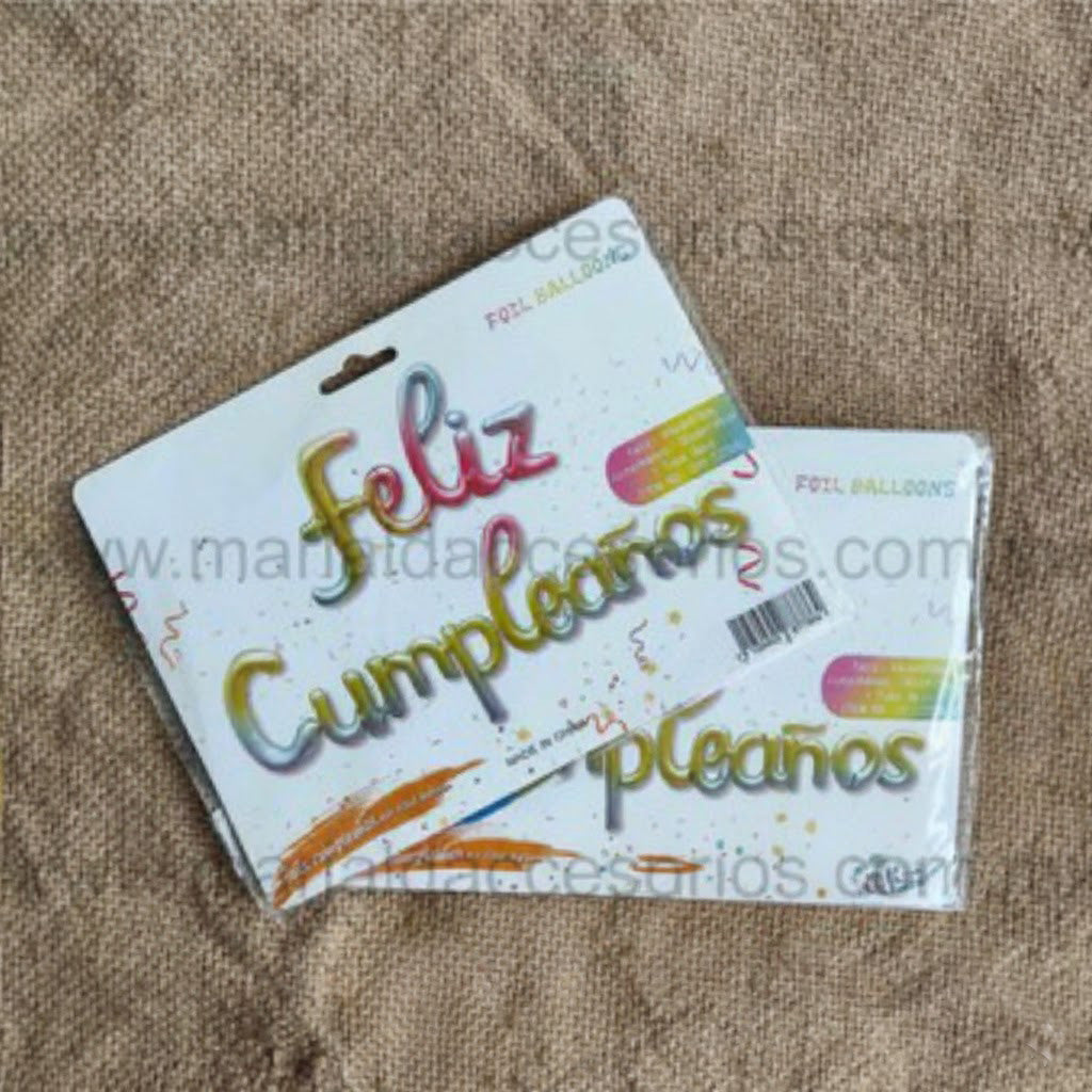 Globo Metálico, Multicolor, Feliz Cumpleaños, Artículos para Fiesta, Decoración, Letras