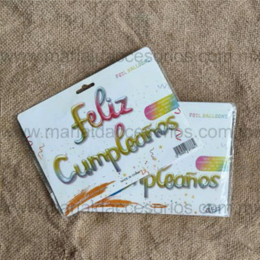 Globo Metálico, Multicolor, Feliz Cumpleaños, Artículos para Fiesta, Decoración, Letras