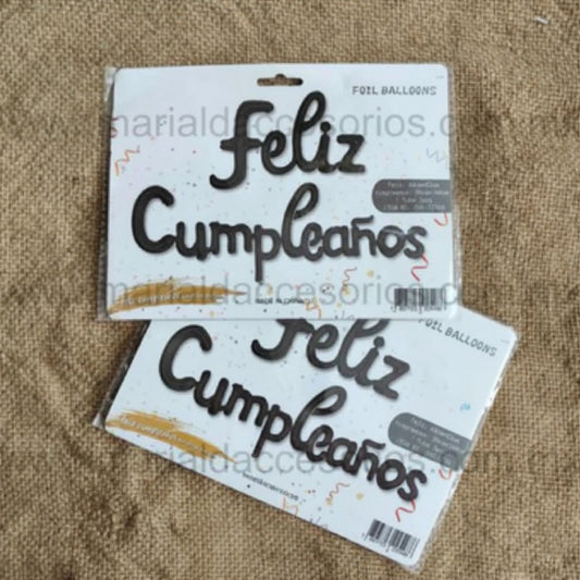 Globo Metálico, Color Negro, Feliz Cumpleaños, Artículos para Fiesta, Decoración, Letras