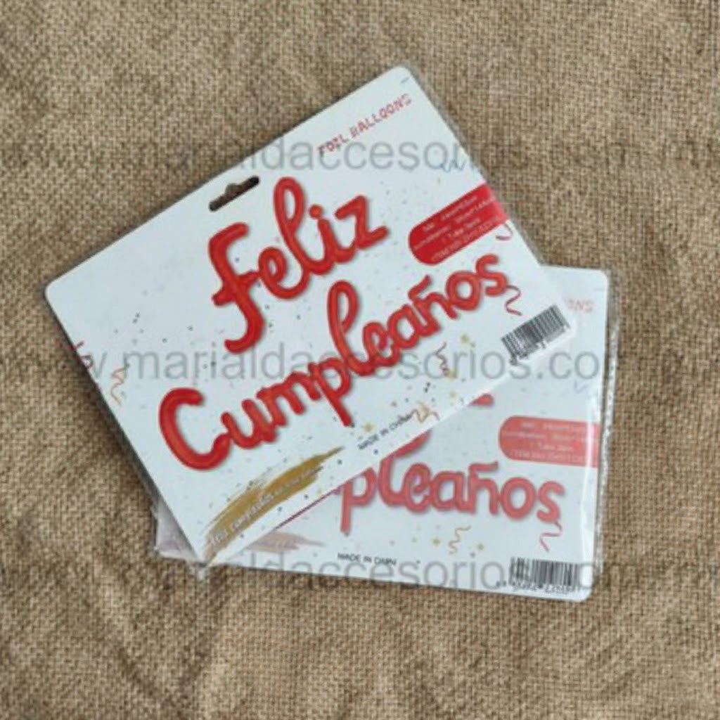 Globo Metálico, Color Rojo, Feliz Cumpleaños, Artículos para Fiesta, Decoración, Letra