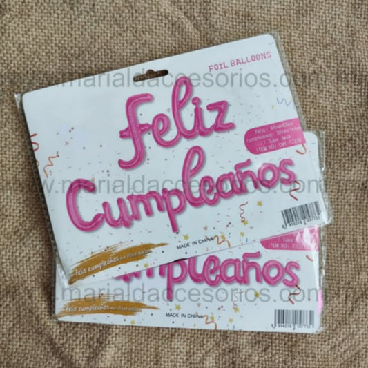 Globo Metálico, Color Rosa Oscuro, Feliz Cumpleaños, Artículos para Fiesta, Decoración, Letras
