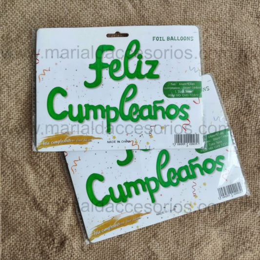 Globo Metálico, Color Verde, Feliz Cumpleaños, Artículos para Fiesta, Decoración, Letras