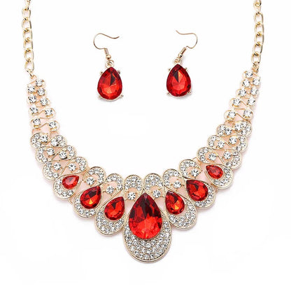 Juego de Joyería, Moda, Joyería de Fantasía, Conjunto, Estilo Elegante, Forma de Gota, Colgante, Aleación, Unisexo, Piedras Preciosas, Pendientes
