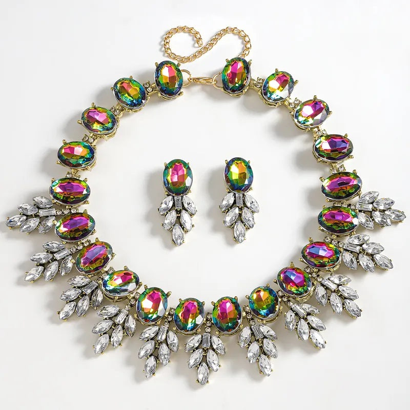 Juego de Joyería, Moda, Joyería de Fantasía, Conjunto, Estilo Elegante, Forma de Óvalo, Colgante, Aleación, Unisexo, Pendientes, Diamantes de Imitación