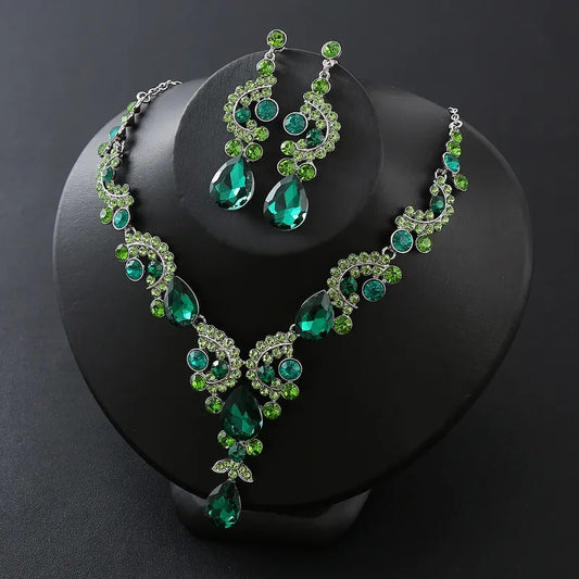 Juego de Joyería, Moda, Joyería de Fantasía, Conjunto, Estilo Elegante, Forma de Gota, Colgante, Aleación, Unisexo, Pendientes, Cristal Brillante
