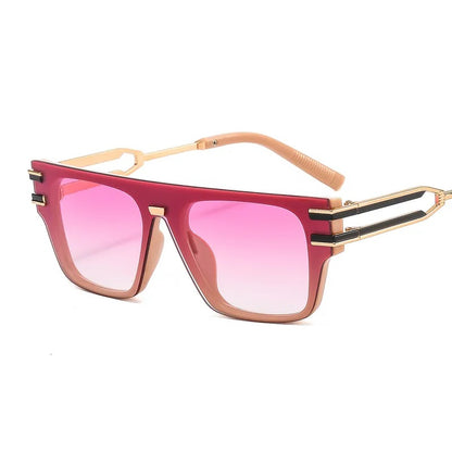 Sunglasses for Men, Modern Style, Fashion, Geometric, Full Frame, Boutique, Glasses, Unisex, Strawberry, Solid Color