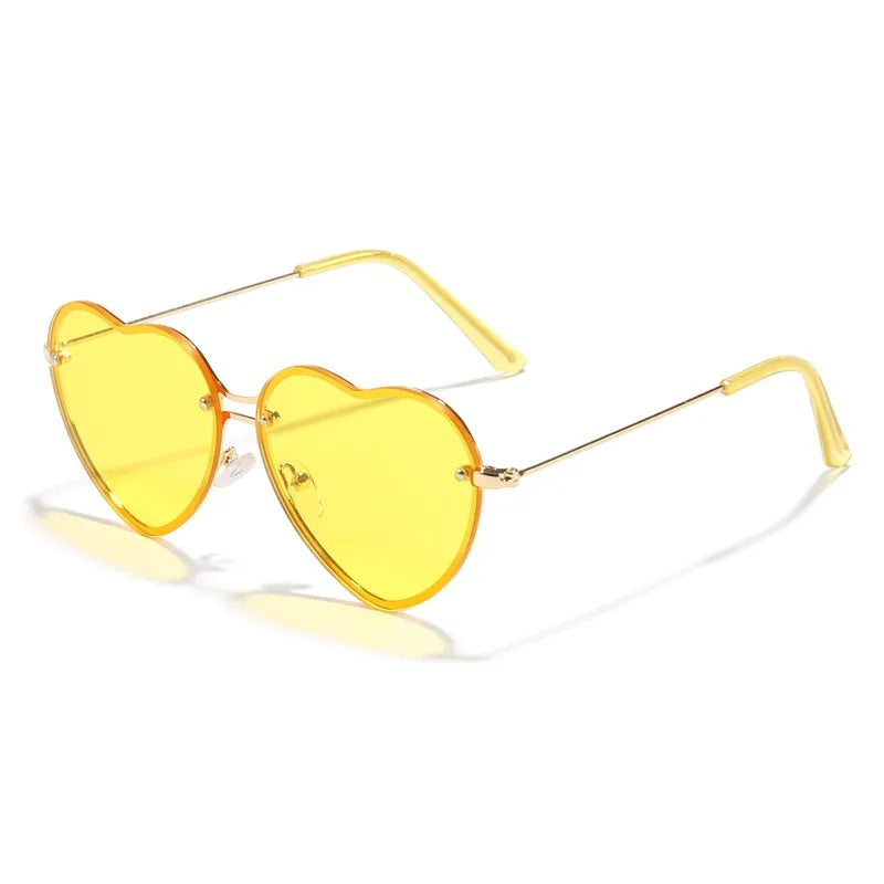 Lentes de Sol para Mujer, Estilo Casual, Forma de Corazón, Boutique, Gafas, Color Transparente, Unisexo, Moda
