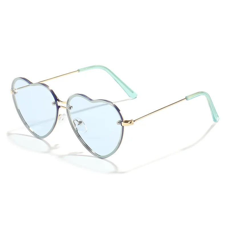 Lentes de Sol para Mujer, Estilo Casual, Forma de Corazón, Boutique, Gafas, Color Transparente, Unisexo, Moda