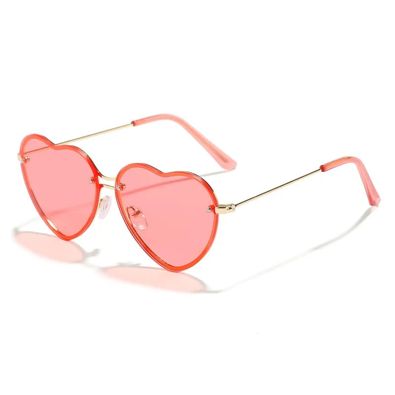 Lentes de Sol para Mujer, Estilo Casual, Forma de Corazón, Boutique, Gafas, Color Transparente, Unisexo, Moda