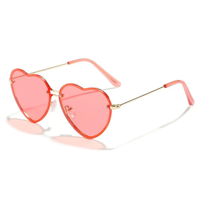 Lentes de Sol para Mujer, Estilo Casual, Forma de Corazón, Boutique, Gafas, Color Transparente, Unisexo, Moda