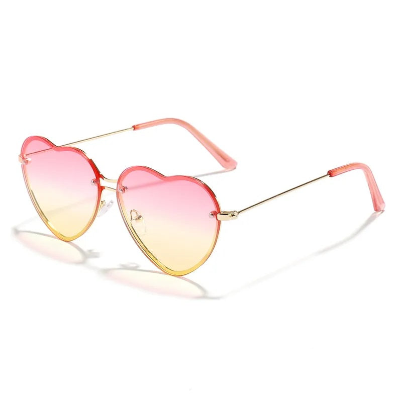 Lentes de Sol para Mujer, Estilo Casual, Forma de Corazón, Boutique, Gafas, Color Transparente, Unisexo, Moda