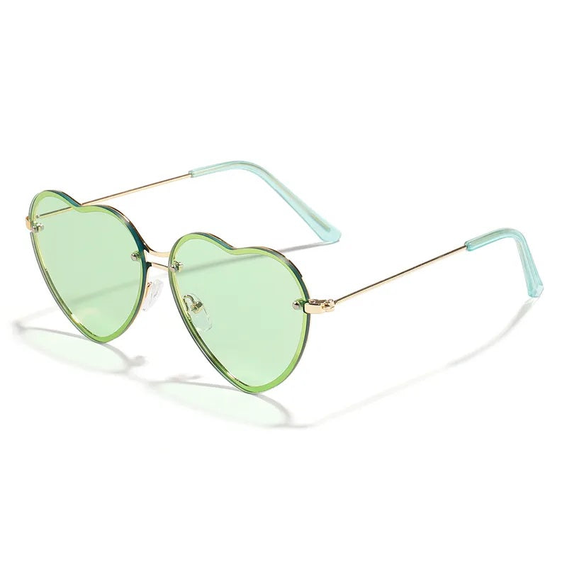 Lentes de Sol para Mujer, Estilo Casual, Forma de Corazón, Boutique, Gafas, Color Transparente, Unisexo, Moda