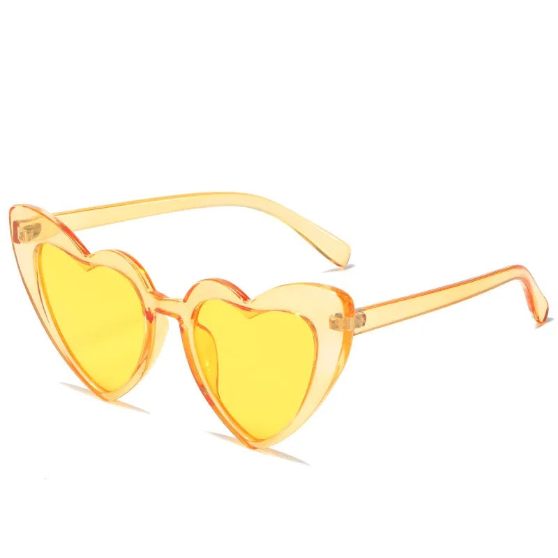 Sunglasses for Women Casual Style Heart Shape Boutique Glasses Unisex Fashion Full Frame Solid Color