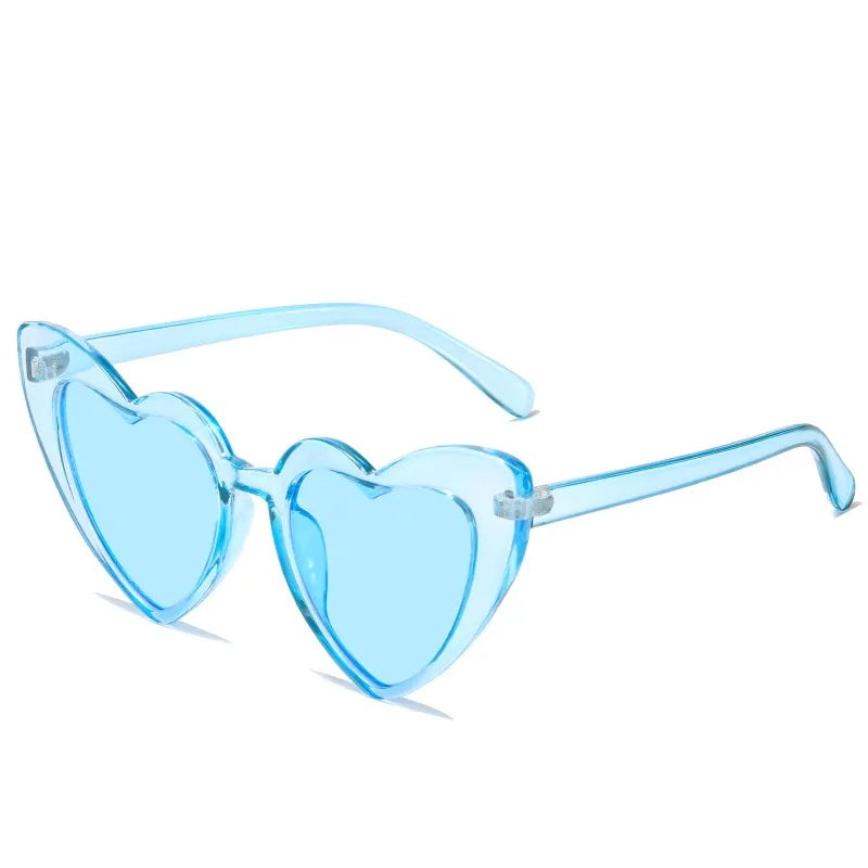 Sunglasses for Women Casual Style Heart Shape Boutique Glasses Unisex Fashion Full Frame Solid Color