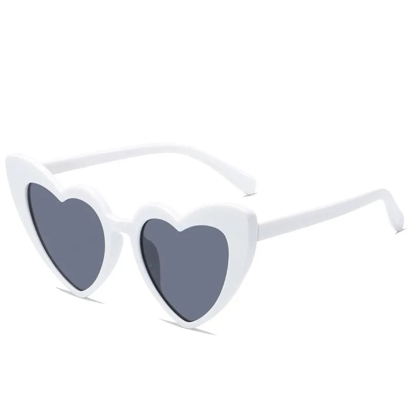 Sunglasses for Women Casual Style Heart Shape Boutique Glasses Unisex Fashion Full Frame Solid Color