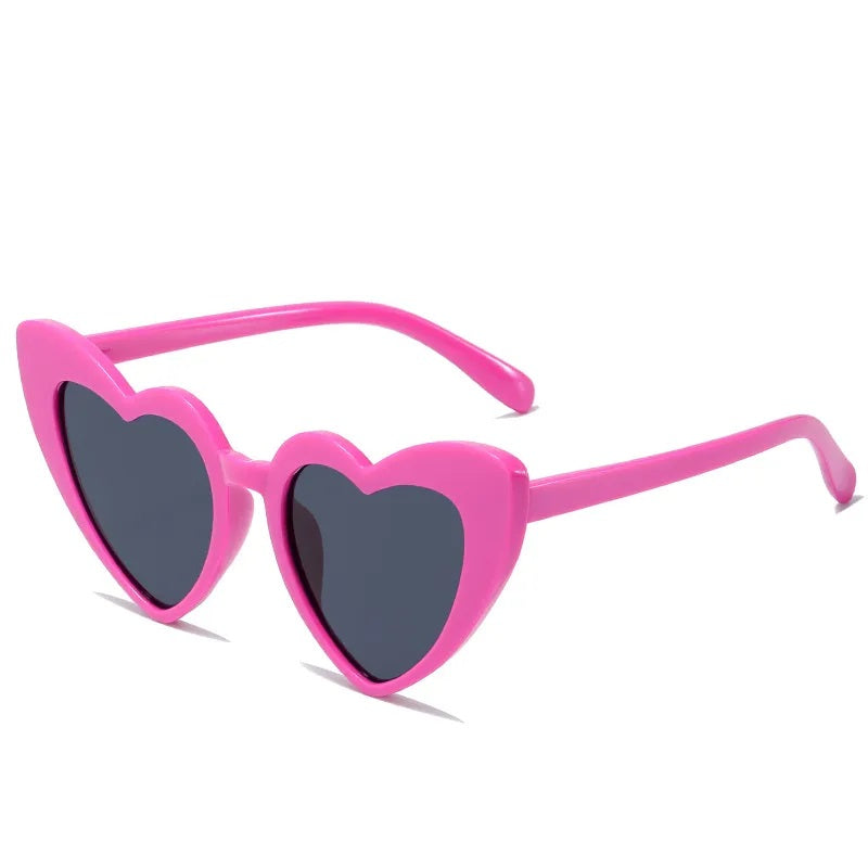 Sunglasses for Women Casual Style Heart Shape Boutique Glasses Unisex Fashion Full Frame Solid Color