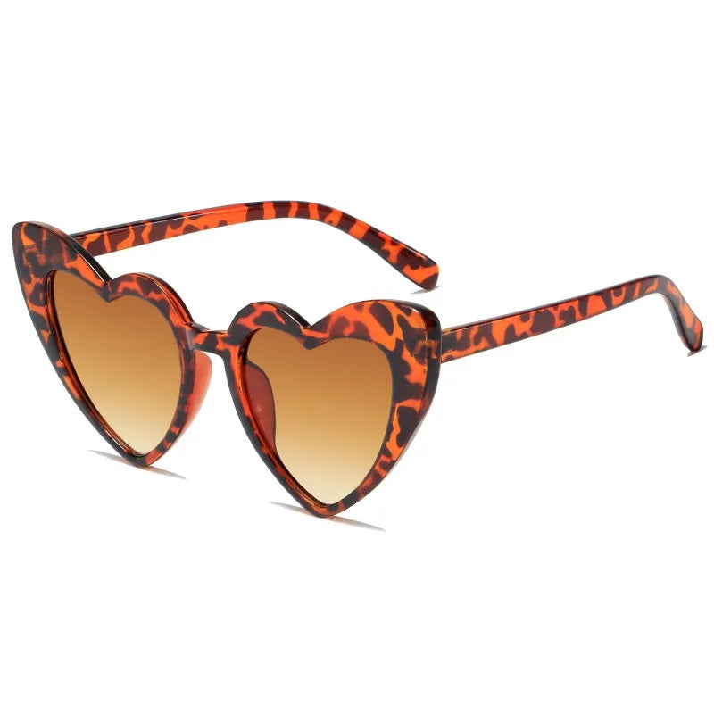 Sunglasses for Women Casual Style Heart Shape Boutique Glasses Unisex Fashion Full Frame Solid Color