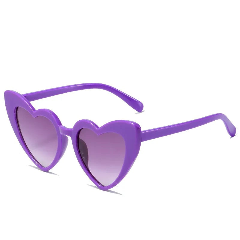 Sunglasses for Women Casual Style Heart Shape Boutique Glasses Unisex Fashion Full Frame Solid Color