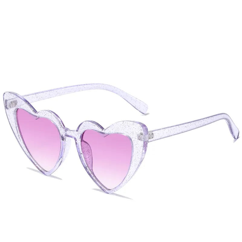 Sunglasses for Women Casual Style Heart Shape Boutique Glasses Unisex Fashion Full Frame Solid Color