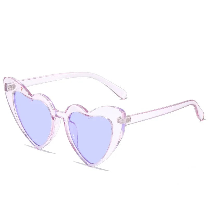 Sunglasses for Women Casual Style Heart Shape Boutique Glasses Unisex Fashion Full Frame Solid Color