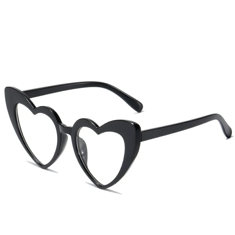 Sunglasses for Women Casual Style Heart Shape Boutique Glasses Unisex Fashion Full Frame Solid Color